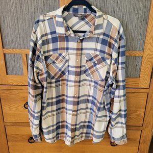 Mountain Ridge Men's Vintage Plaid Flannel Shirt Pearl snaps Size XL